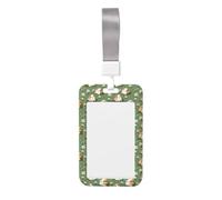 Porte-badge mignon avec cordon en plastique rigide avec motif marguerites