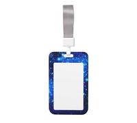 Porte-badge mignon - Bleu brillant étoiles imprimées vertical élégant Porte-badge