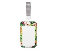 Porte-badge mignon - Corgi hawaïen tropical été imprimé ananas élégant vertical pour carte d'identité