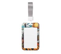 Porte-badge mignon - Dessin animé mignon thème New York US Art Print élégant vertical carte d'identité nom porte-badge