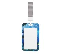 Porte-badge mignon - Imprimé 3D monde sous-marin poissons dauphins porte-badge vertical élégant