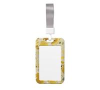 Porte-badge mignon - Imprimé marbre jaune élégant vertical Porte-badge