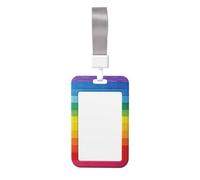 Porte-badge mignon - Imprimé rayé arc-en-ciel coloré élégant vertical Porte-badge