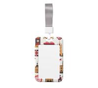 Porte-badge mignon - Imprimé symboles anglais, élé porte-badge vertical pour carte d'identité/nom