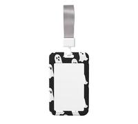 Porte-badge mignon - Joli fantôme blanc motif Halloween imprimé vertical élégant porte-badge
