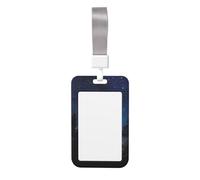 Porte-badge mignon - Motif arbre de nuit - Porte-badge vertical élé pour cartes d'identité -