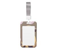 Porte-badge mignon - Motif chien carlin dessin animé élégant vertical