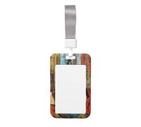 Porte-badge mignon - Motif guitares art élégant vertical Porte-badge