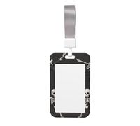 Porte-badge mignon - Motif squelette dansant - Élégant porte-badge vertical
