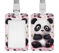 Porte-badge mignon panda en plastique rigide pour cartes de crédit et cartes de proximité