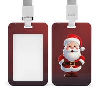Porte-badge mignon Père Noël avec cordon de suspension, étui de protection vertical pour carte d'identité, porte-badge multi-usage pour bureau, enseignant, infirmière
