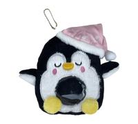 Porte-badge mignon | Porte-badge en peluche en forme de pingouin pour photo - Sac souple en peluche pour carte de bus, permis de conduire, photo