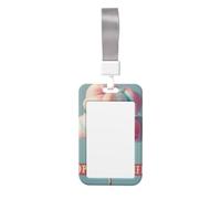 Porte-badge mignon - Porte-badge vertical élé à motif barbe à papa