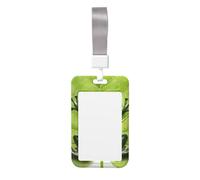 Porte-badge mignon - Porte-badge vertical élégant avec imprimé feuilles de grenouille