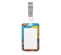 Porte-badge mignon - Porte-badge vertical élégant avec imprimé poissons tropicaux
