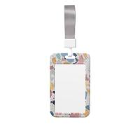 Porte-badge mignon - Terrazzo marbré pastel imprimé vertical élégant pour carte d'identité