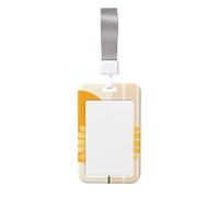 Porte-badge minimaliste abstrait en plastique rigide avec motif tournesol bohème pour infirmières et bureau