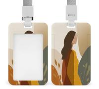 Porte-badge minimaliste abstrait pour femme avec clip rétractable, protecteur de carte, badge nominatif, étiquette de nom pour travail, bureau, médecin, infirmière