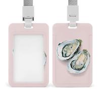 Porte-badge minimaliste aquarelle deux huîtres rétractables avec clip pour carte de protection pour le travail, le bureau, les médecins, les infirmières
