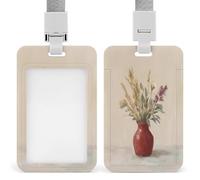 Porte-badge minimaliste du milieu du siècle - Motif botanique bohème - Porte-badge rétractable - Porte-carte - Pour le travail, le bureau, les médecins, les infirmières