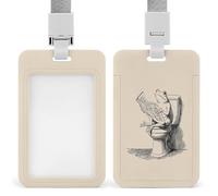 Porte-badge minimaliste en forme de grenouille pour lire journal, humour - Porte-badge rétractable à clip - Porte-carte de protection pour le travail, le bureau, le médecin, l'infirmière