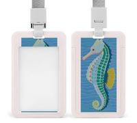 Porte-badge minimaliste hippocampe bohème rétractable à clip pour carte de protection pour le travail, le bureau, les médecins, les infirmières