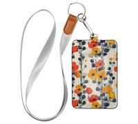 Porte-badge moderne en cuir scandinave avec cordon et 3 cartes pour bureau, hôpital et permis de conduire