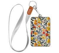 Porte-badge moderne en cuir scandinave avec cordon et 3 cartes pour employés de bureau, infirmières, enseignants, étudiants