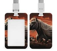 Porte-badge Mustang romantique avec cordon amovible, étanche pour bureau, lieu de travail