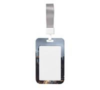 Porte-badge New York City avec lanière verticale en plastique rigide avec fenêtre transparente, pochette de protection tendance pour badge de travail pour homme et femme