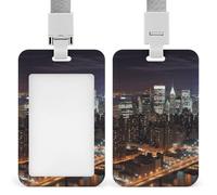 Porte-badge New York Night avec cordon amovible, étanche pour bureau, lieu de travail