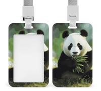 Porte-badge panda avec cordon de suspension, étui de protection vertical pour carte d'identité, multi-usage pour bureau, enseignant, infirmière