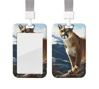 Porte-badge Panther Mountain Lion avec lanière - Étanche - Protection pour carte d'identité avec fenêtre transparente - Pour homme et femme - Pour travail, bureau, médecin, infirmière