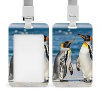 Porte-badge pingouin et mer avec cordon amovible, étanche pour bureau, lieu de travail