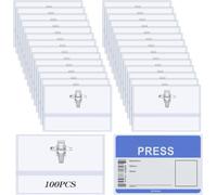 Porte Badge Plastique, 100pcs Badge Nominatif Transparent Avec Clip Et Épingle, Porte Badge Horizontal, 90 X 56 Mm Badge Porte Nom En Pvc, Porte-Carte D'identité Transparent Pour Bureau, École