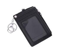 Porte-badge portable en cuir pour homme en fibre de carbone, Noir