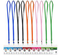 porte badge, porte badge tour de cou, badge 10pcs, cordon tour de cou 10 pcs,rose, vert, orange, noir, bleu,porte carte transparent, tour de cou porte clé, HOMEMARS lanyard with card holder 10 pièces