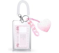 Porte Badge Porte Carte Id Badge Avec Spirale Poignet Bobine Porte-Carte Photo Porte-Clé Rétractable Heavy Duty Clear Id Card Holder Protector Pour École Bureau (Vertical, 2.87x3.89"")