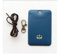 Porte-Badge Bleu avec Cordon NOVAGO - Double Compartiment - Étui Carte & Badge - Format 10,5 x 7 cm