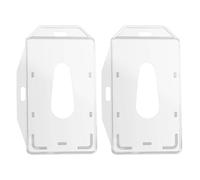 Porte Badge - Lot de 2 - Plastique Rigide Transparent - Pour cartes standard - Port vertical/horizontal