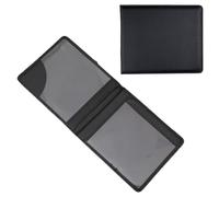 Porte-badge portefeuille - Durable et élégant - Porte-badge pour un rangement sécurisé - Protection en cuir synthétique souple pour voiture (noir)