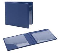 Porte-badge portefeuille - Durable et élégant - Porte-badge pour un rangement sécurisé - Protection en cuir synthétique souple pour voiture (bleu)