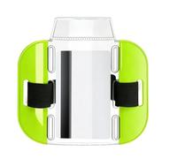 Porte-Badge pour Bras Manchette Transparente | Brassard Porte-Carte avec Sangle Élastique Réglable et Boucle pour Randonnée Rafting Femmes Hommes Jaune Fluo