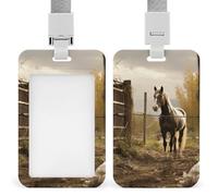 Porte-badge pour clôture et cheval avec cordon amovible, étanche pour bureau, lieu de travail