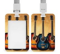 Porte-badge pour collection de guitare, porte-badge avec cordon amovible, étanche pour bureau, lieu de travail