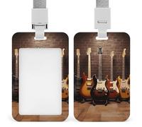 Porte-badge pour collection de guitare, porte-badge avec cordon amovible, étanche pour bureau, lieu de travail