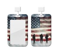 porte-badge pour la Journée des anciens combattants, pochette plastique avec cordon détachable, étui de protection vertical pour carte de