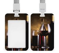 Porte-badge pour trois bouteilles de vin et verre avec cordon, cordon de séparation, étui de protection vertical pour carte d'identité, porte-badge multi-usage pour bureau, enseignant, infirmière