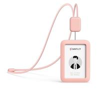 Porte-badge Premium Rétractable avec Dragonne, Boucle de Sécurité, Porte-badge Vertical en Silicone Souple pour Personnel de Bureau et Employés Rose