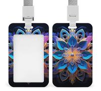 Porte-badge rectangulaire Mandala avec cordon amovible, étanche, pour bureau, lieu de travail
